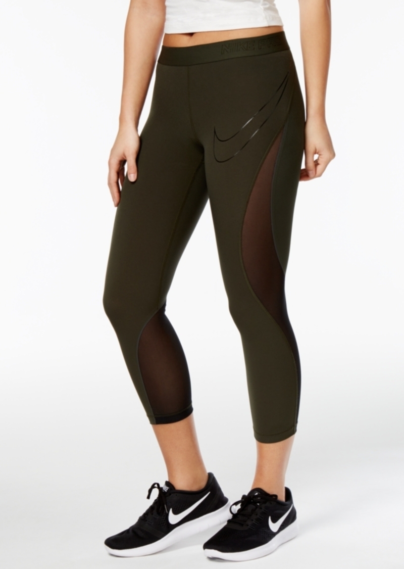 nike mesh leggings black