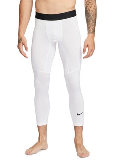 Nike Pro Men's Dri-fit 3/4-Length Fitness Tights - White/black