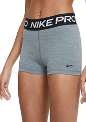 "Nike Pro Women's 3"" Shorts - White/black/black"