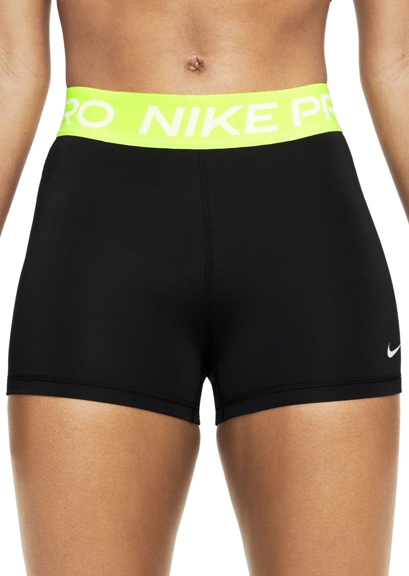 "Nike Pro Women's 3"" Shorts - Black/volt/white"
