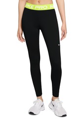 Nike Pro Women's Mid-Rise Mesh-Paneled Leggings - Black/playful Pink/white