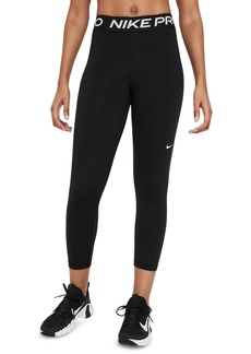 Nike Pro 365 Women's Mid-Rise Cropped Mesh Panel Leggings - Black