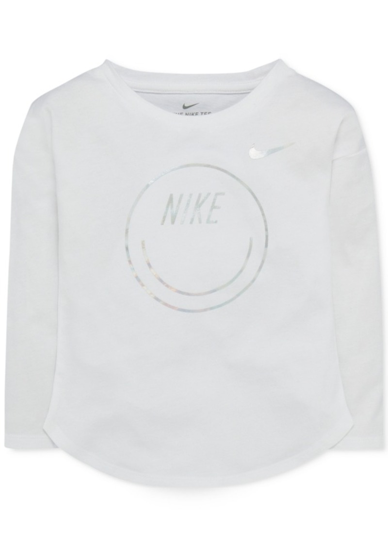Nike Nike Smiley Graphic Long Sleeve Cotton T Shirt Little Girls