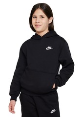 Nike Sportswear Big Kids Club Fleece Pullover Hoodie - University Red/white