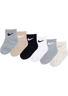 Nike Swoosh Infant Ankle Socks 6-Pack, Boys', 2-4T, Tan