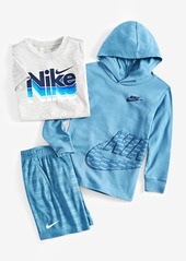 Nike Toddler & Little Boys Club Fleece Textured Slogan-Print Shorts - Bkznike Ae