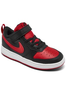 Nike Toddler Court Borough Low 2 Adjustable Strap Closure Casual Sneakers from Finish Line - Black, Red