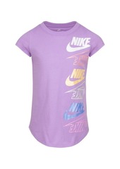 Nike Little Girls Short Sleeve Repeat Logo Graphic T-shirt