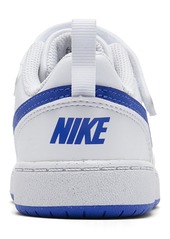 Nike Toddler Kids' Court Borough Low Recraft Stay-Put Casual Sneakers from Finish Line - White/Blue