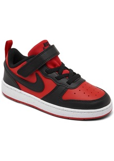 Nike Toddler Kids Court Borough Low Recraft Adjustable Strap Casual Sneakers from Finish Line - University Red, Black, White