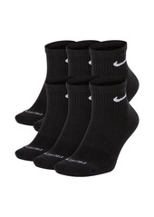 Nike Unisex 6-Pk. Dri-fit Quarter Socks - Black