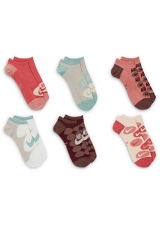 Nike Unisex Everyday 6-Pk. Lightweight No-Show Training Socks - Multicolor/Pink