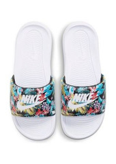 Nike Victori One tropical print sliders in white/multi