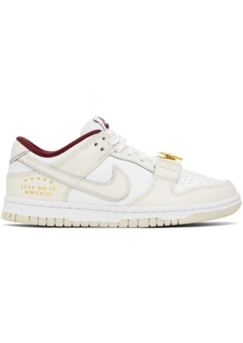 Nike White & Beige Dunk Low SE Sneakers