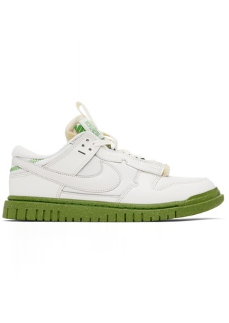 Nike White & Green Air Dunk Low Jumbo Sneakers