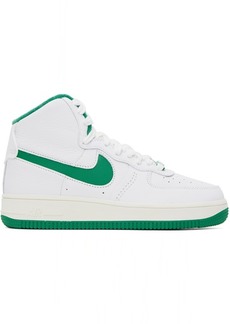 Nike White & Green Air Force 1 Sculpt Sneakers