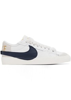 Nike White & Navy Blazer Low '77 Jumbo Sneakers