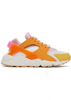 Nike White & Orange Air Huarache Sneakers