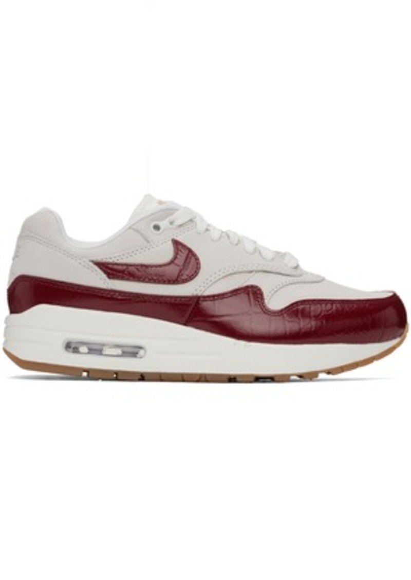 Nike White & Red Air Max 1 LX Sneakers