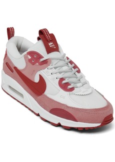 Nike Women's Air Max 90 Futura Casual Sneakers from Finish Line - Red Stardust, Summit White
