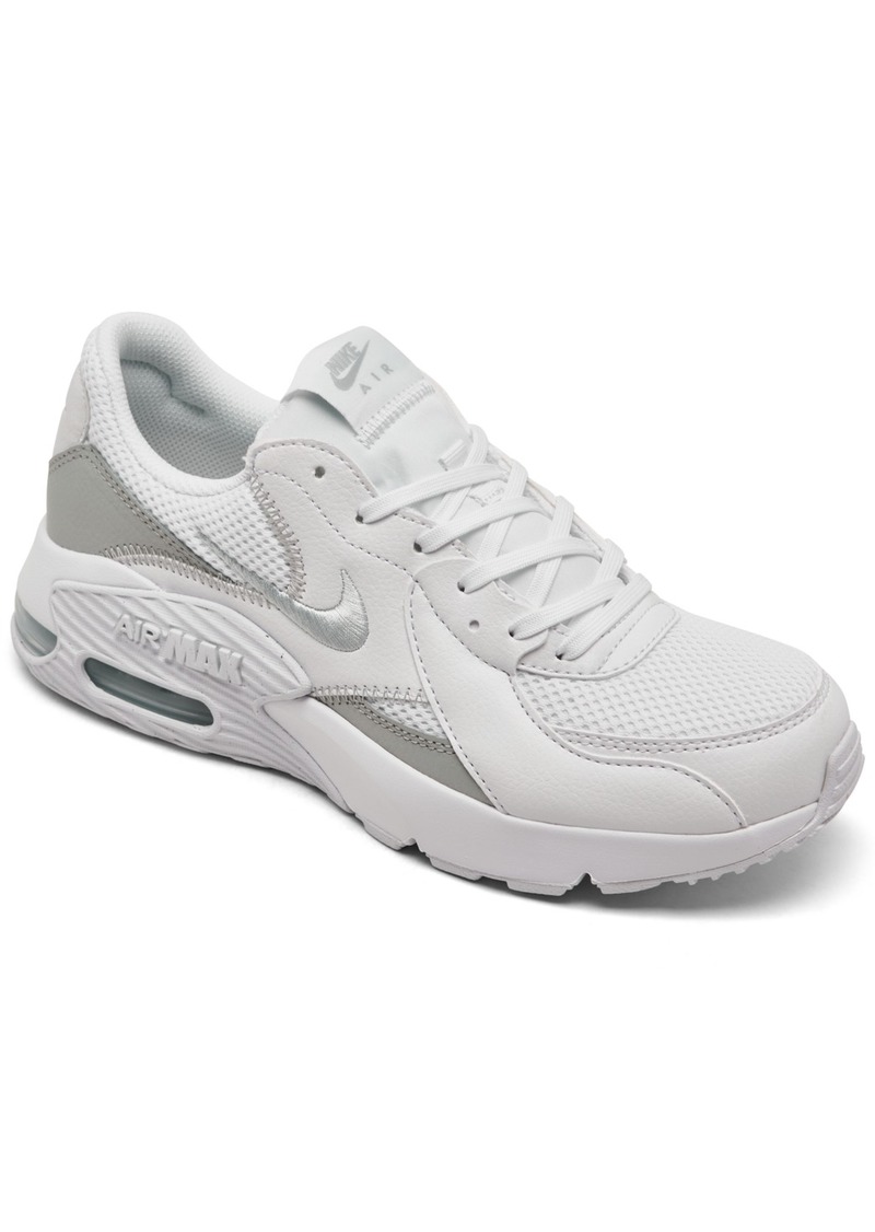 Nike Women's Air Max Excee Casual Sneakers from Finish Line - White, Metallic Platinum