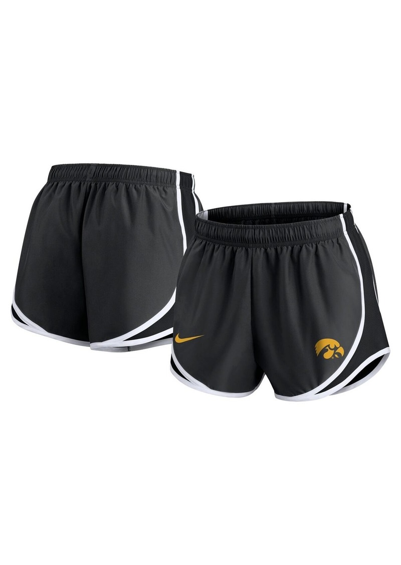 Nike Women's Black Iowa Hawkeyes Primetime Tempo Performance Shorts - Black, White