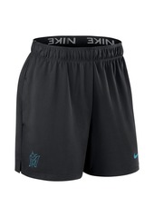 Nike Women's Black Miami Marlins Authentic Collection Knit Shorts - Black