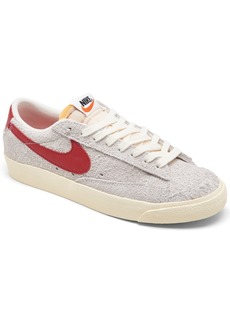 Nike Women's Blazer Low '77 Vintage Suede Casual Sneakers from Finish Line - SUMMIT WHITE/GYM RED