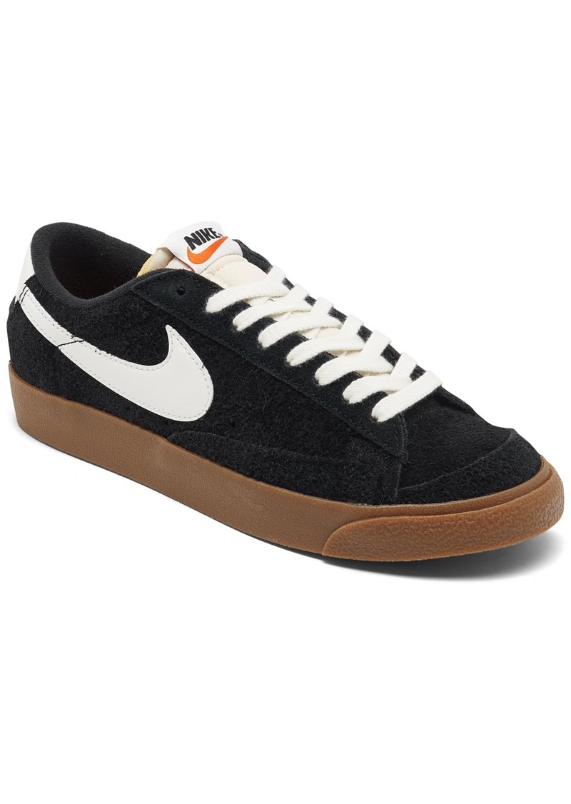 Nike Women's Blazer Low '77 Vintage Suede Casual Sneakers from Finish Line - Black/sail