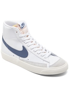 Nike Women's Blazer Mid 77 Casual Sneakers from Finish Line - White, Diffused Blue, Sail