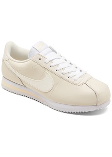 Nike Women's Classic Cortez Leather Casual Sneakers from Finish Line - White, Beige