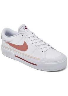 Nike Women's Court Legacy Lift Platform Casual Sneakers from Finish Line - White, Guava Ice