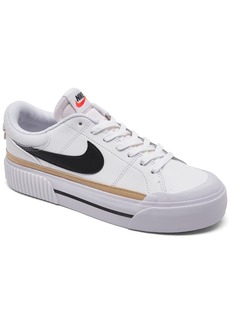 Nike Women's Court Legacy Lift Platform Casual Sneakers from Finish Line - White, Black