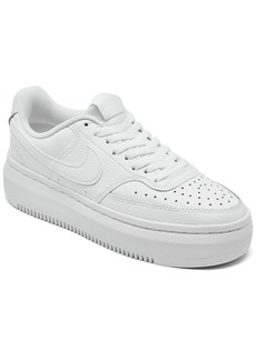 Nike Women's Court Vision Alta Leather Platform Casual Sneakers from Finish Line - White