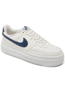 Nike Women's Court Vision Alta Leather Platform Casual Sneakers from Finish Line - Sail, Diffused Blue