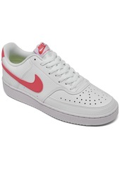 Nike Women's Court Vision Low Next Nature Casual Sneakers from Finish Line - White, Sea Coral