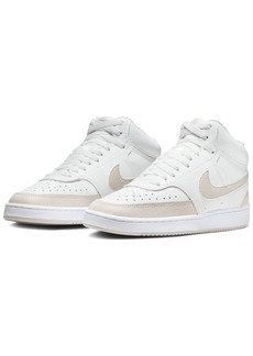 Nike Women's Court Vision Mid Casual Sneakers from Finish Line - Summit White, Light Orewood