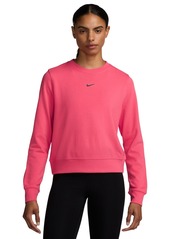 Nike Women's Dri-fit One Crewneck French Terry Sweatshirt - Black/black