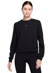 Nike Women's Dri-fit One Crewneck French Terry Sweatshirt - Black/black