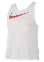 Nike Women's Dri-fit Printed-Logo Cross-Back Running Tank Top