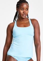 Nike Women's Essential Square Neck Racerback Tankini Top - Aquarius Blue