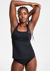 Nike Womens Essential Square Neck Racerback Tankini Top Essential High Waist Banded Bikini Bottoms