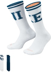 Nike Women's Everyday Cushion Crew Socks 2 Pack, Medium, White