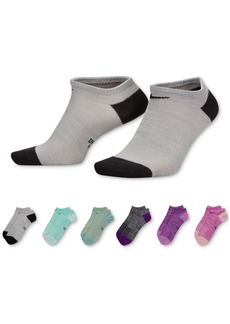 Nike Women's Everyday Lightweight No-Show Training Socks 6 Pairs - Multicolor/Red