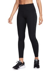 Nike Women's Fast Mid-Rise 7/8 Leggings - Black/reflective Silver