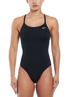 Nike Women's Lace Up Back One-Piece Swimsuit - Black