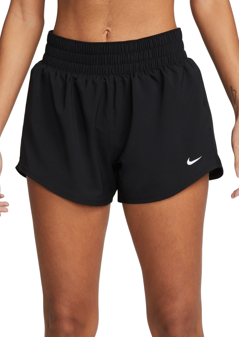 Nike Women's One Dri-fit Mid-Rise Brief-Lined Shorts - Black/refs
