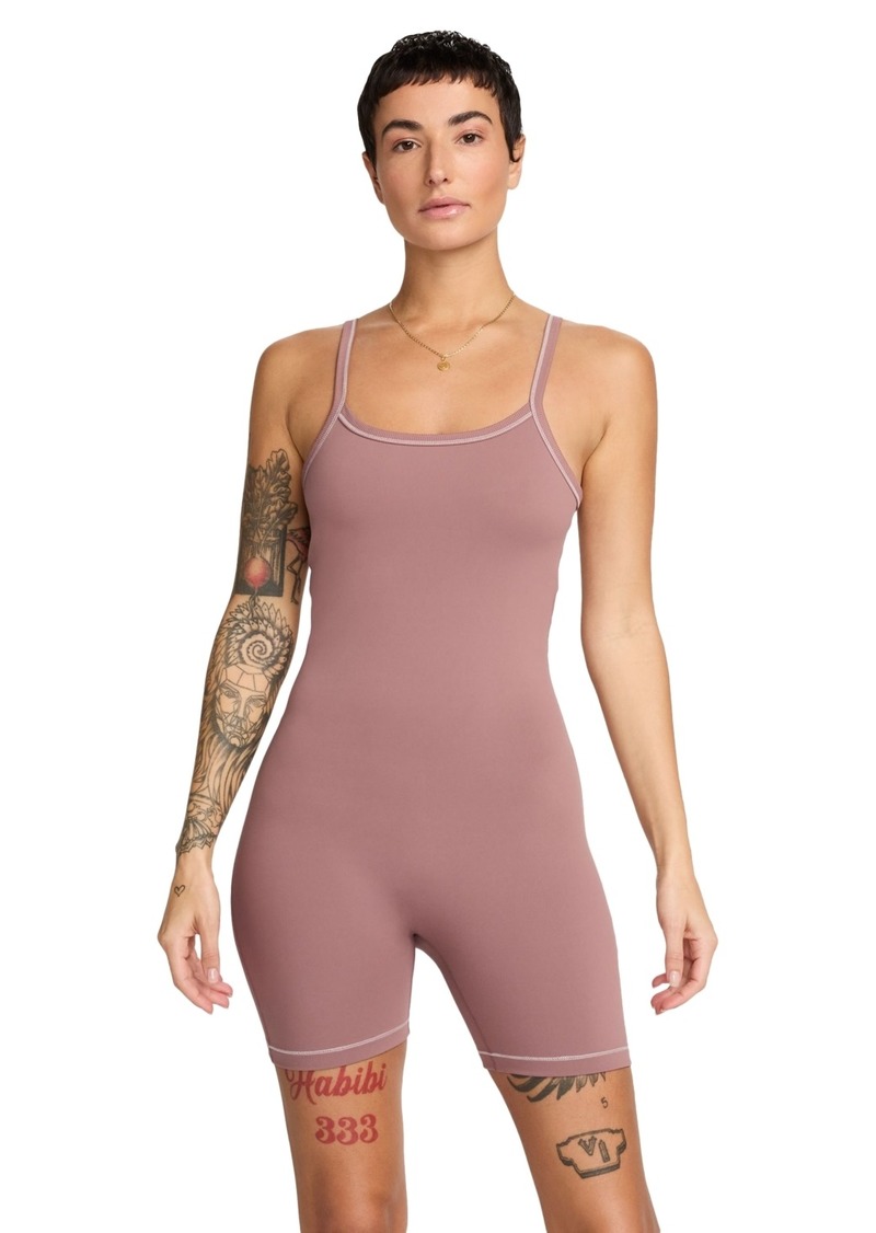 Nike Women's One Dri-Fit Short Bodysuit - Smokey Mauve/platinum Violet/white