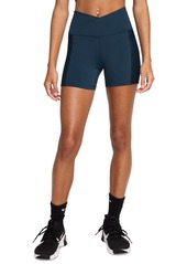 Nike Women's One High Crisscross Wrap-Waist Biker Shorts - Armory Navy/black