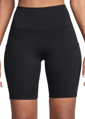 Nike Women's One High-Waisted Side-Pocket Bike Shorts - Black/black